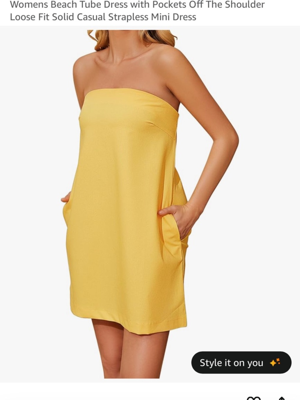Strapless Yellow Tube Dress
